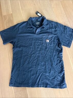 Jetty Men's Navy Short-Sleeve Polo with Chest Pocket